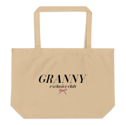 Granny Club - Large Organic Tote Bag (Beige)