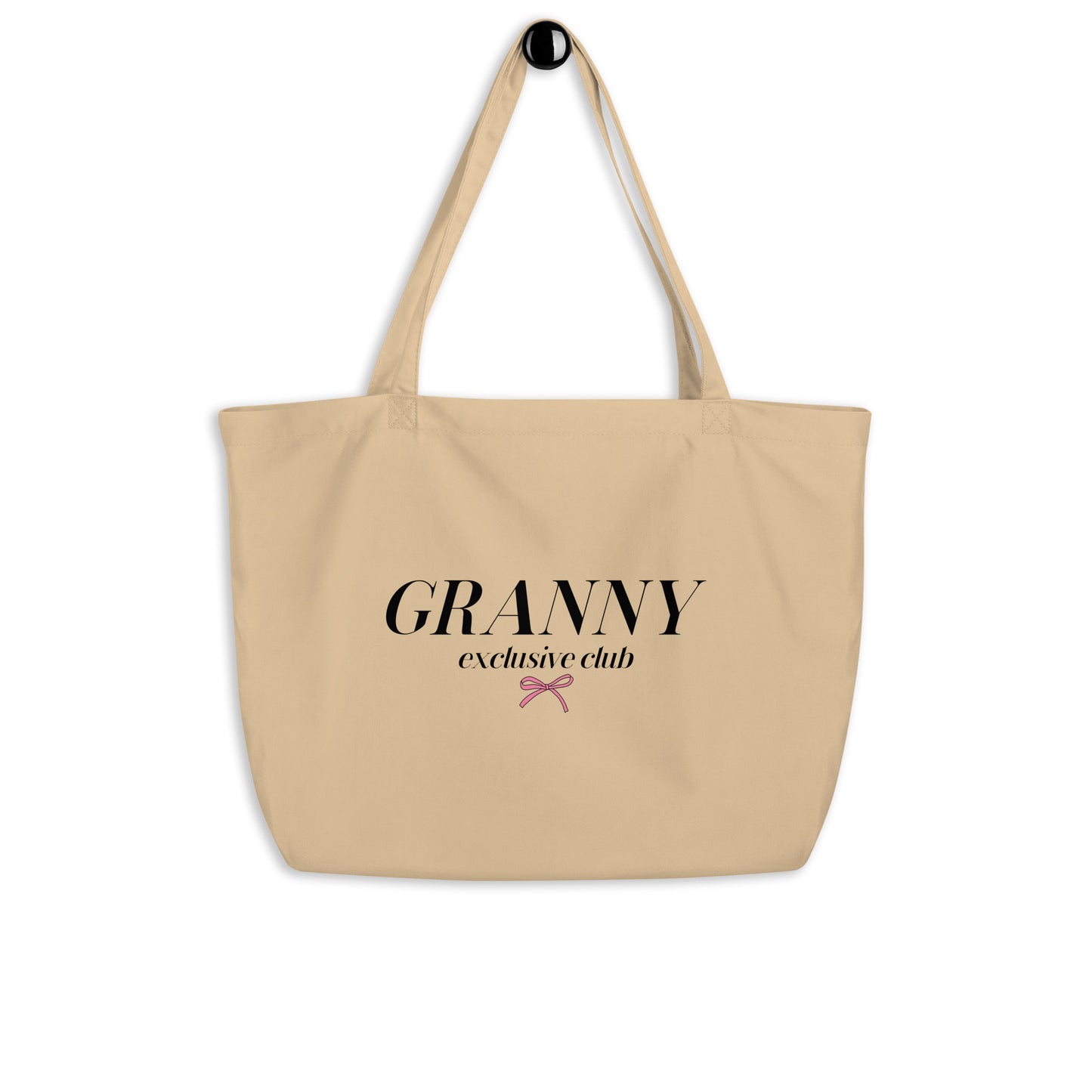 Granny Club - Large Organic Tote Bag (Beige)