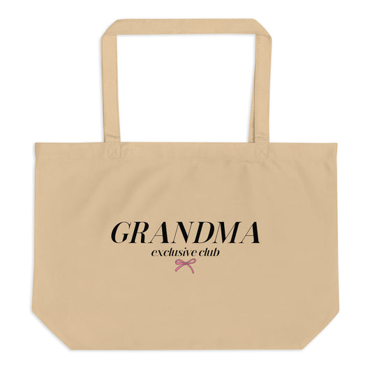 Grandma Club - Large Organic Tote Bag (Beige)