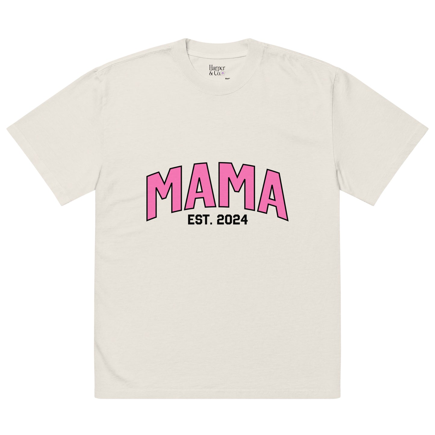 Pink Varsity Mama Est. 2024 - Oversized T-shirt