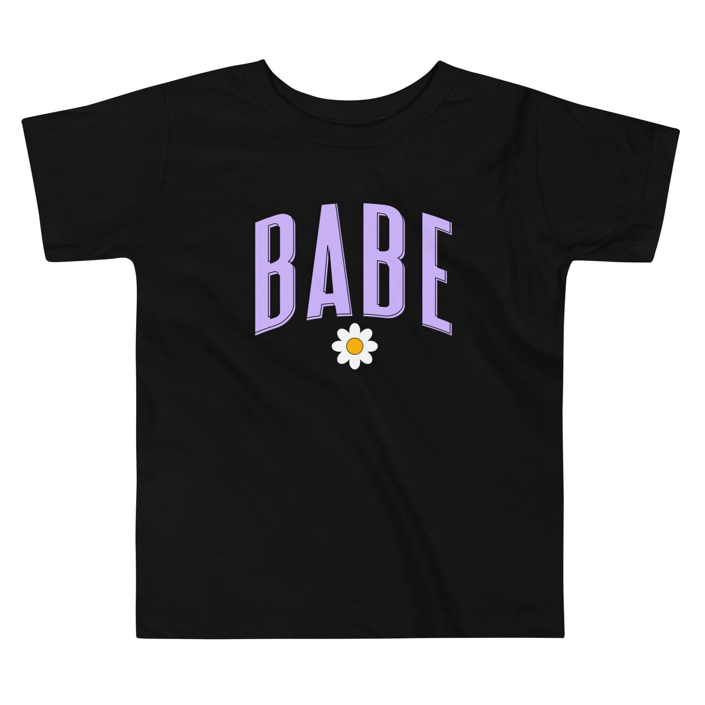 Babe Daisy - Toddler Short Sleeve Tee (Purple Letters)