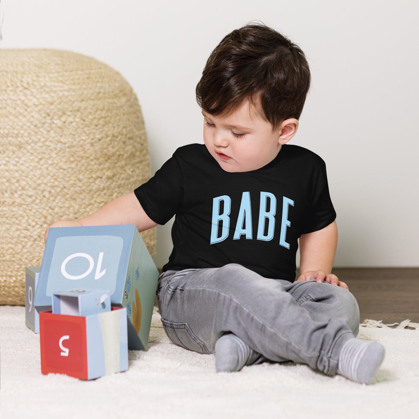 Babe - Toddler Short Sleeve Tee (Blue Letters)