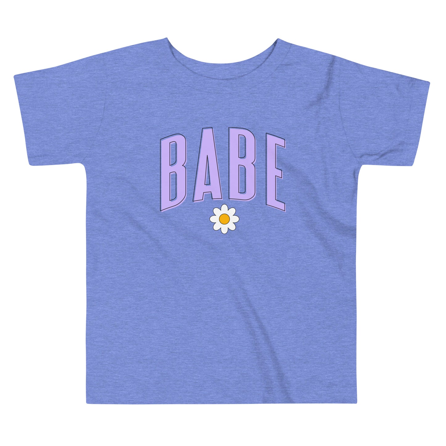 Babe Daisy - Toddler Short Sleeve Tee (Purple Letters)