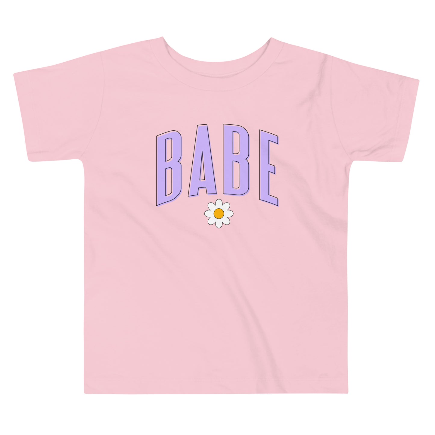 Babe Daisy - Toddler Short Sleeve Tee (Purple Letters)