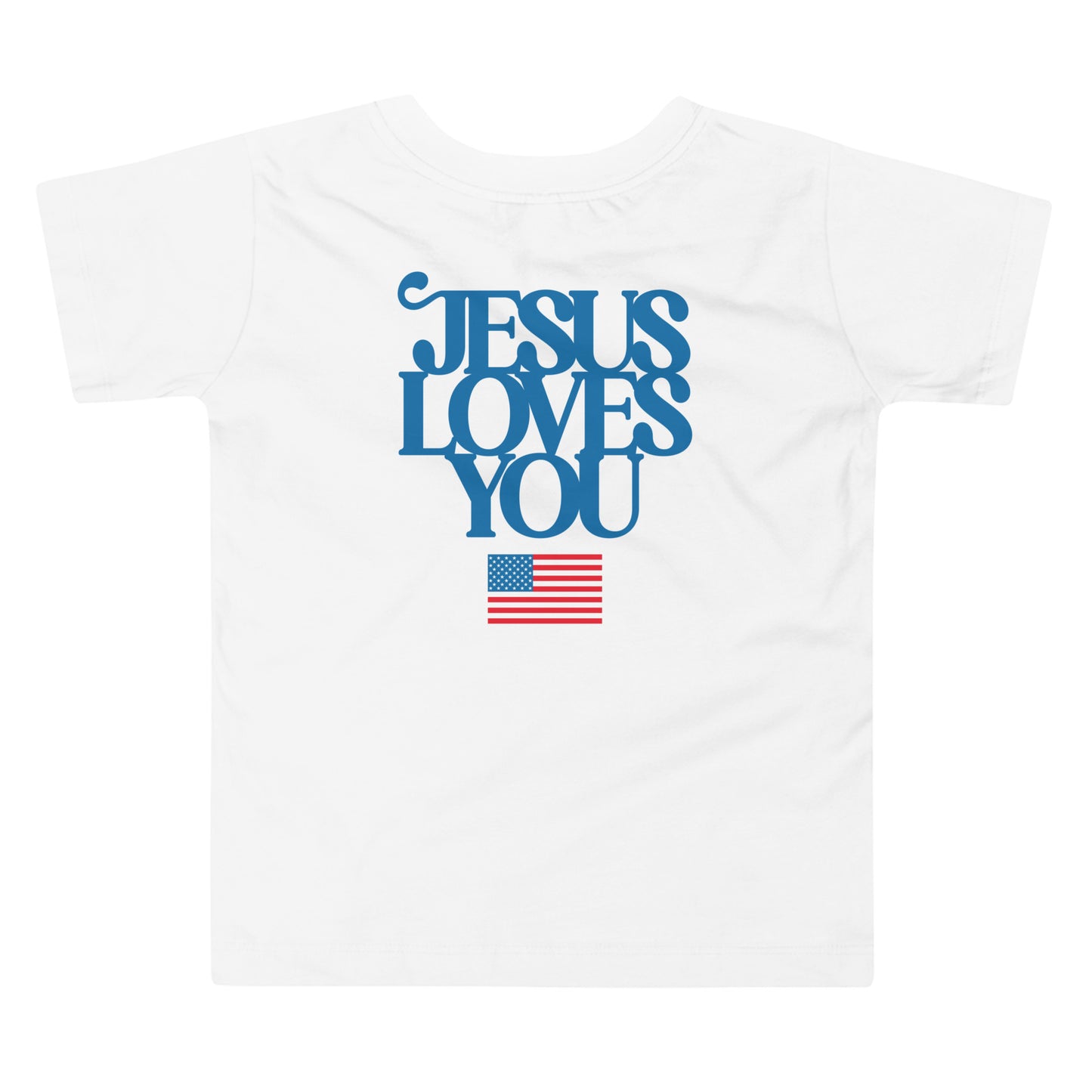 Patriotic Good News JLY (Blue Letters) - Toddler Short Sleeve Tee