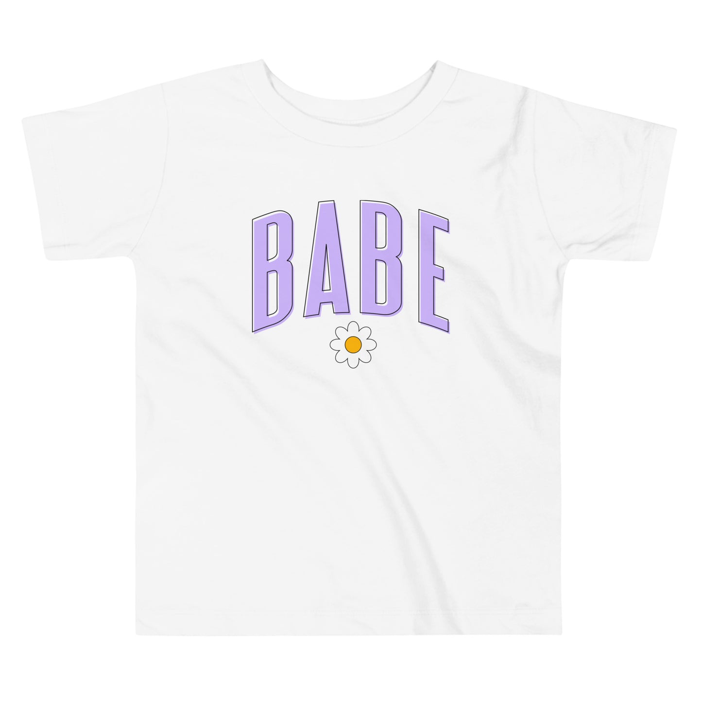 Babe Daisy - Toddler Short Sleeve Tee (Purple Letters)