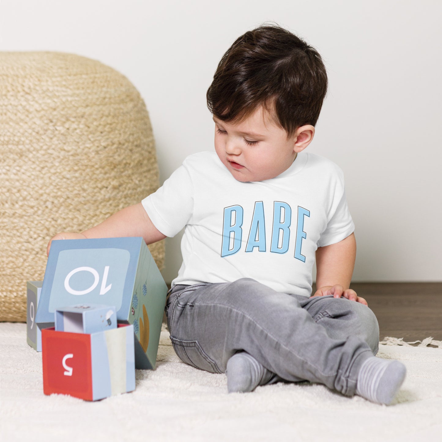 Babe - Toddler Short Sleeve Tee (Blue Letters)