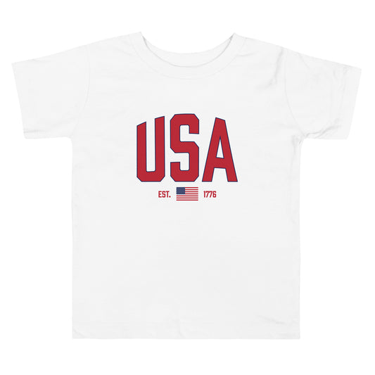 USA Est. 1776 (Red) - Toddler Short Sleeve Tee