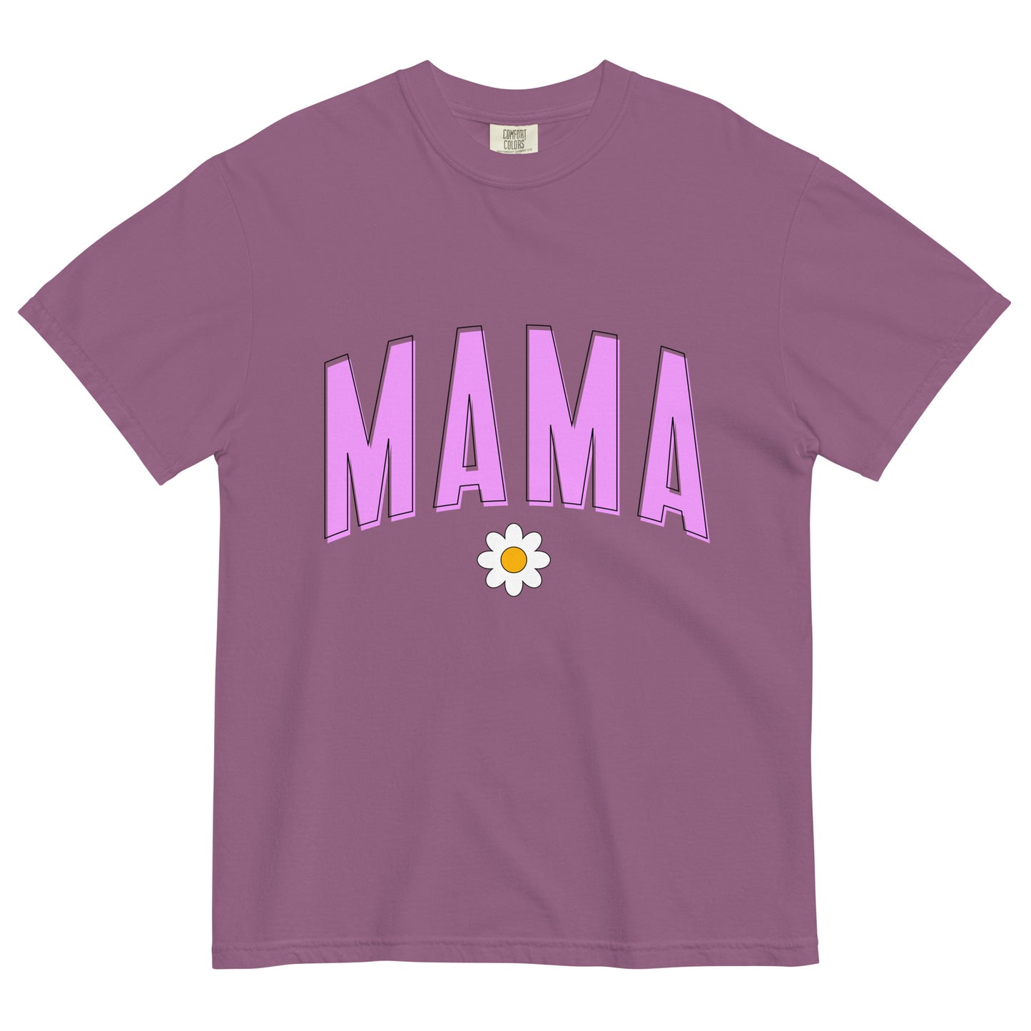 Mama Daisy Heavyweight t-shirt - Pink Letters