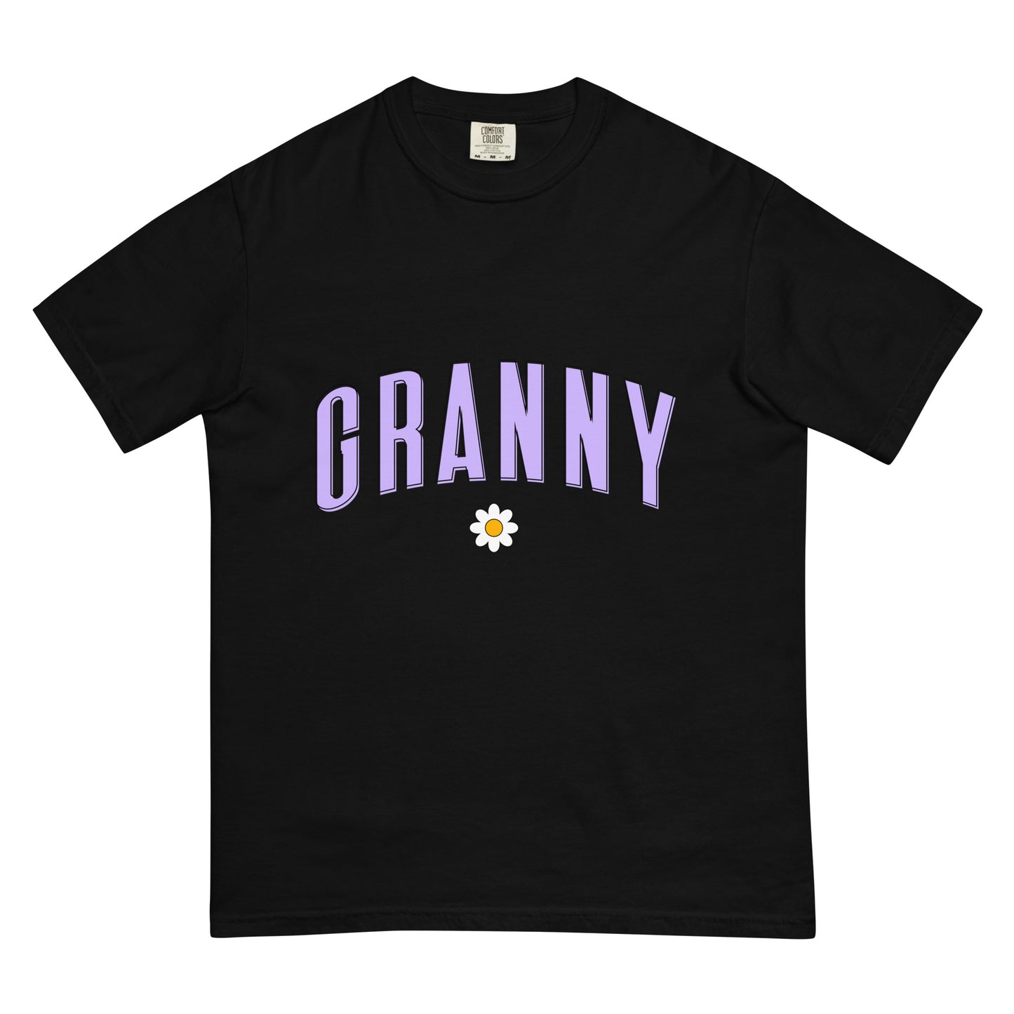 Daisy Granny Heavyweight T-shirt - Purple Letters