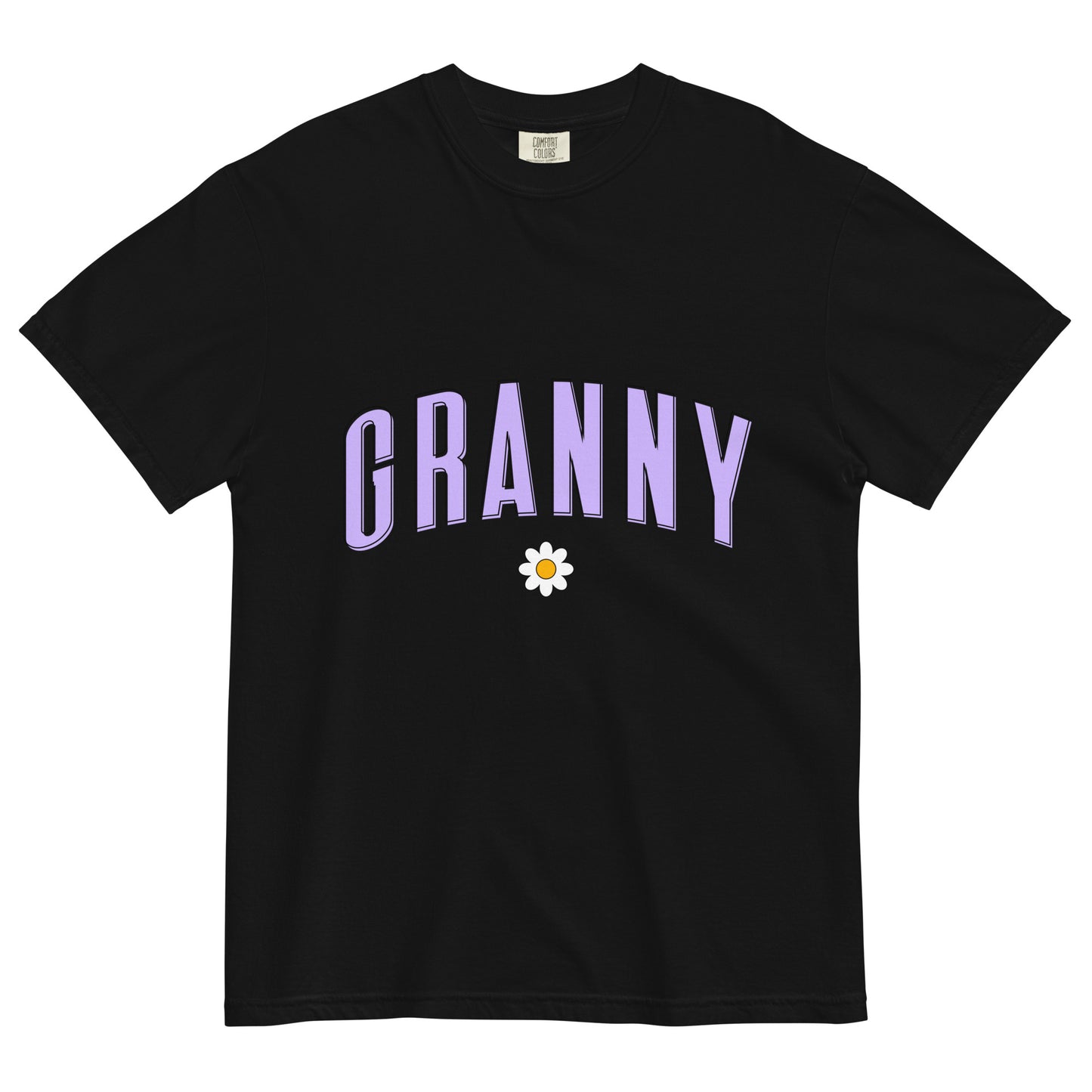 Daisy Granny Heavyweight T-shirt - Purple Letters