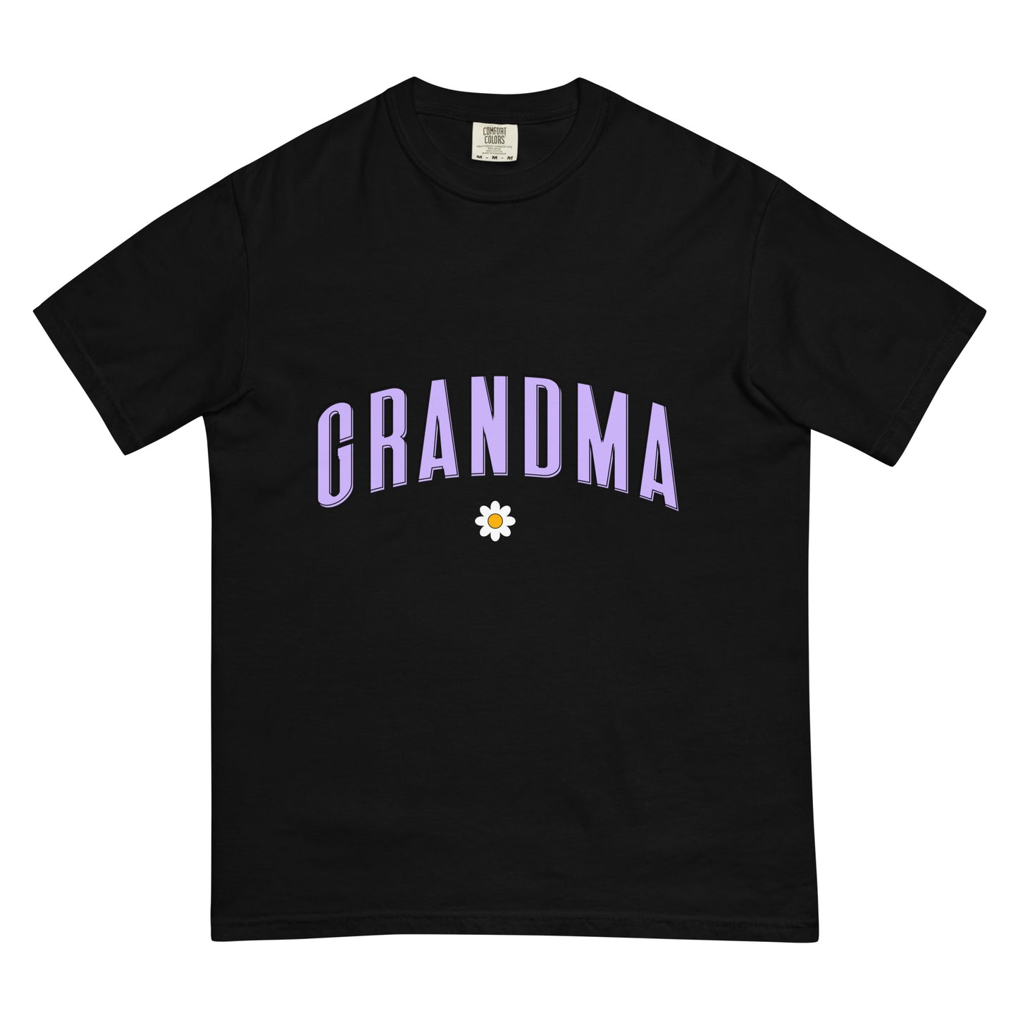 Daisy Grandma Heavyweight T-shirt - Purple Letters