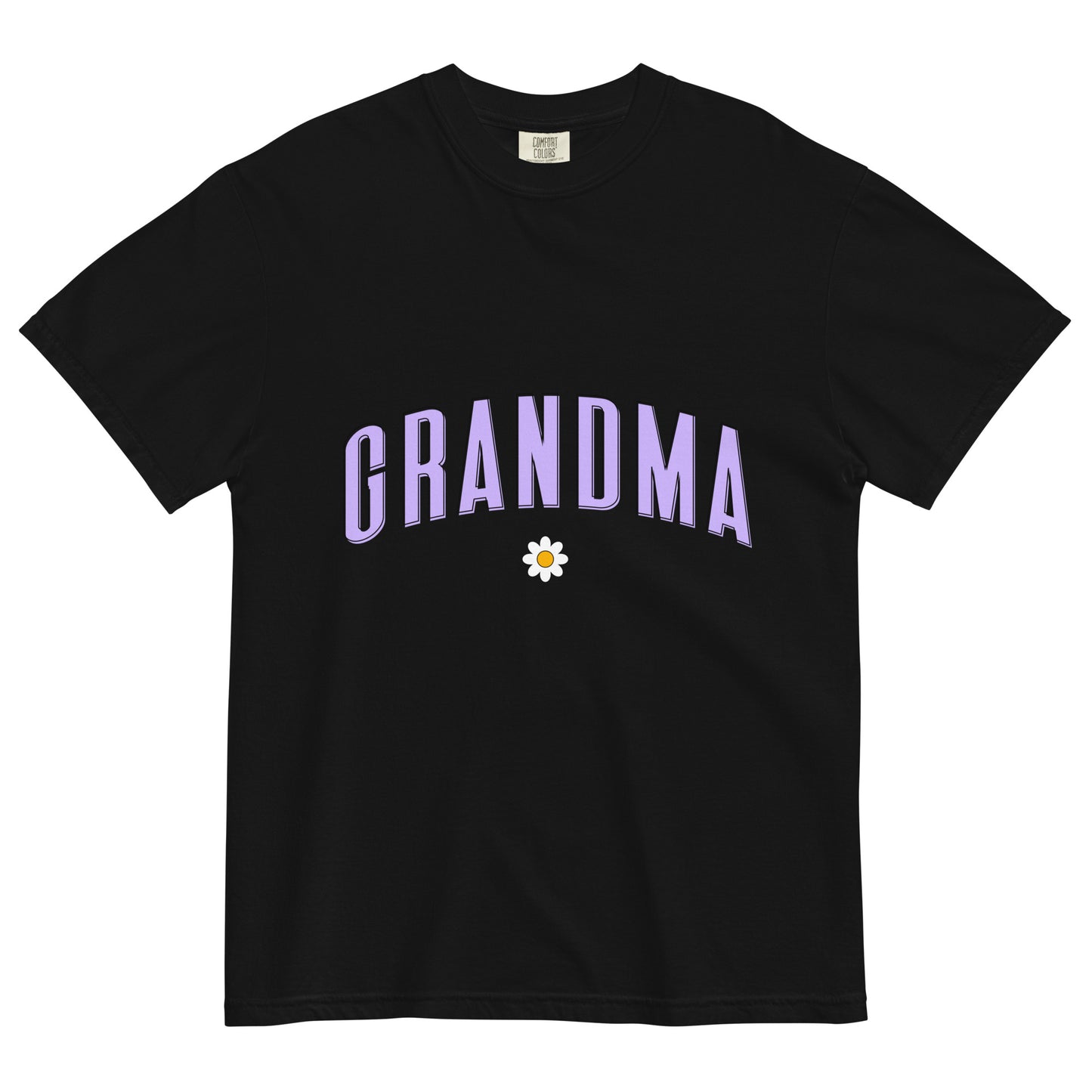 Daisy Grandma Heavyweight T-shirt - Purple Letters