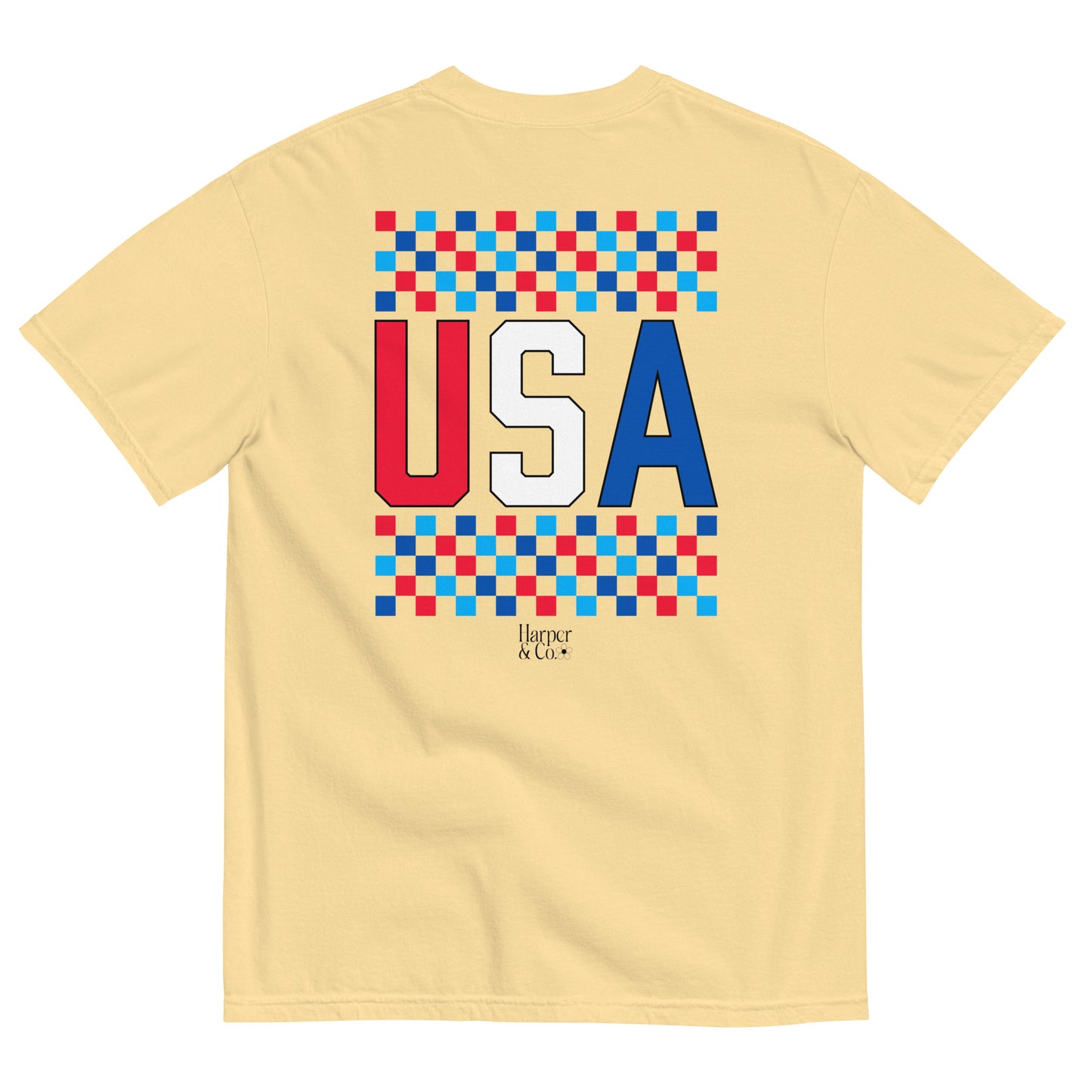 USA Checkered - Heavyweight T-shirt Adult