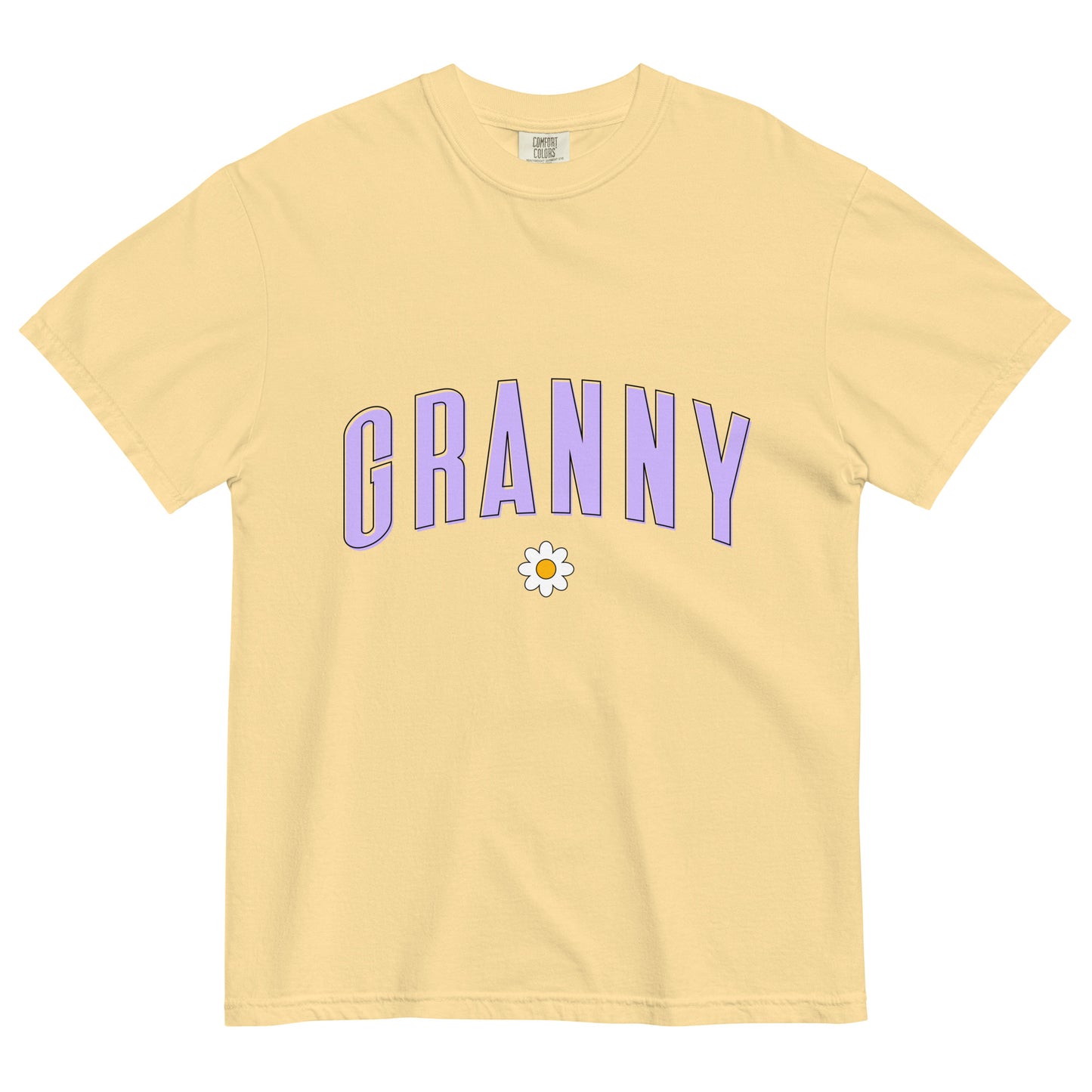 Daisy Granny Heavyweight T-shirt - Purple Letters