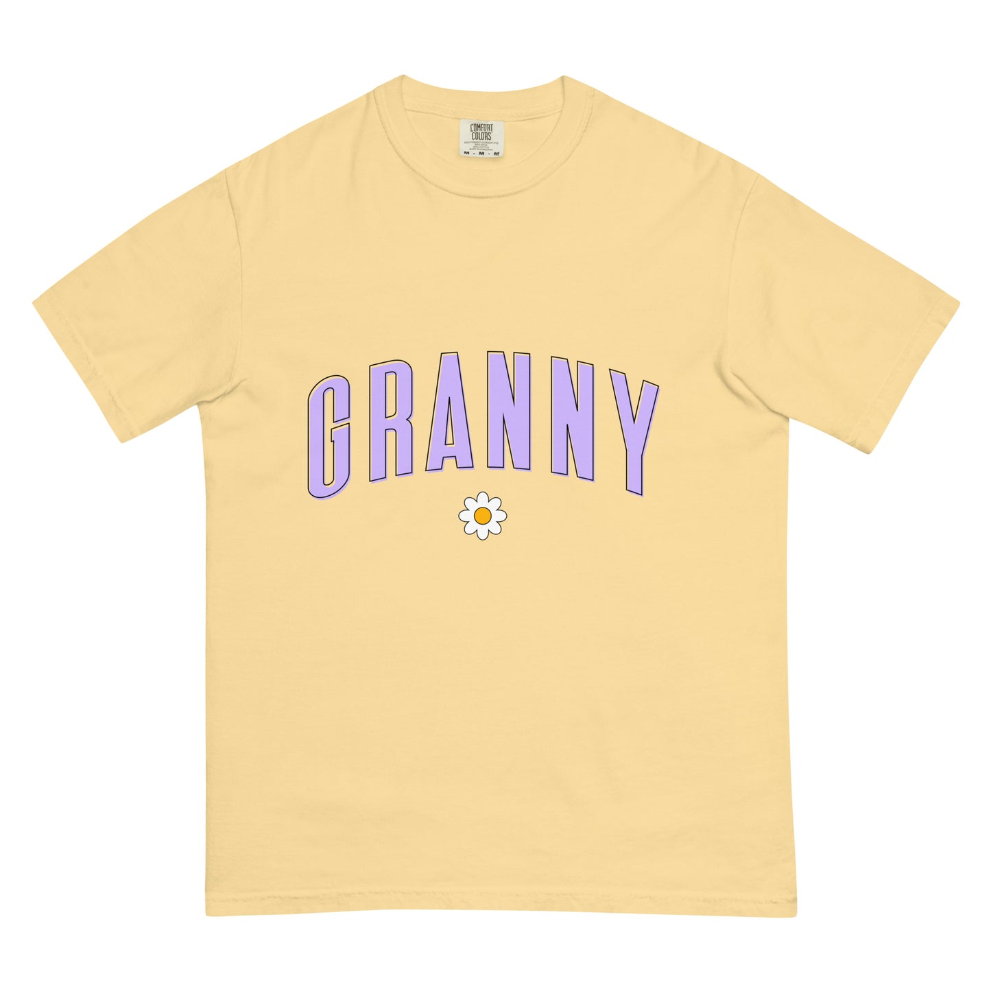 Daisy Granny Heavyweight T-shirt - Purple Letters