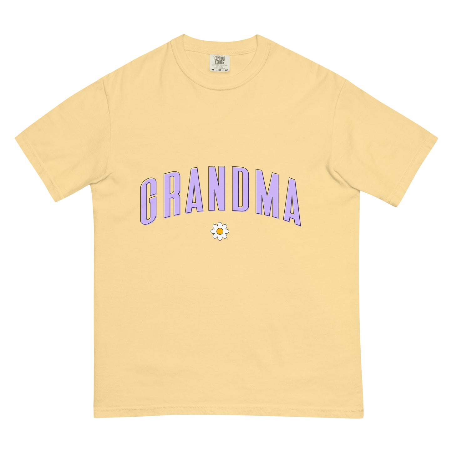 Daisy Grandma Heavyweight T-shirt - Purple Letters