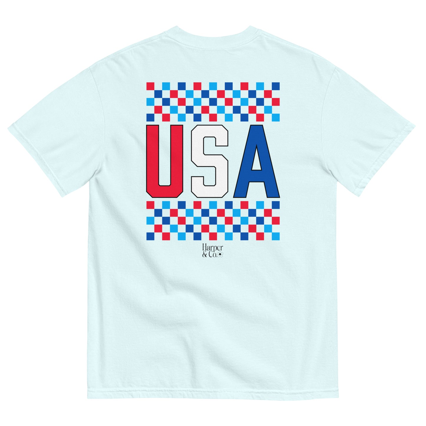 USA Checkered - Heavyweight T-shirt Adult