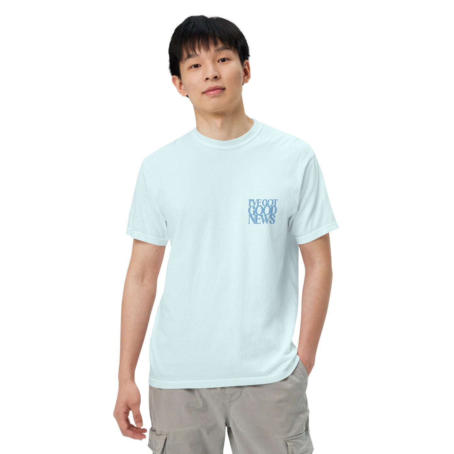 Good News JLY (Blue Letters) - Adult Heavyweight T-shirt