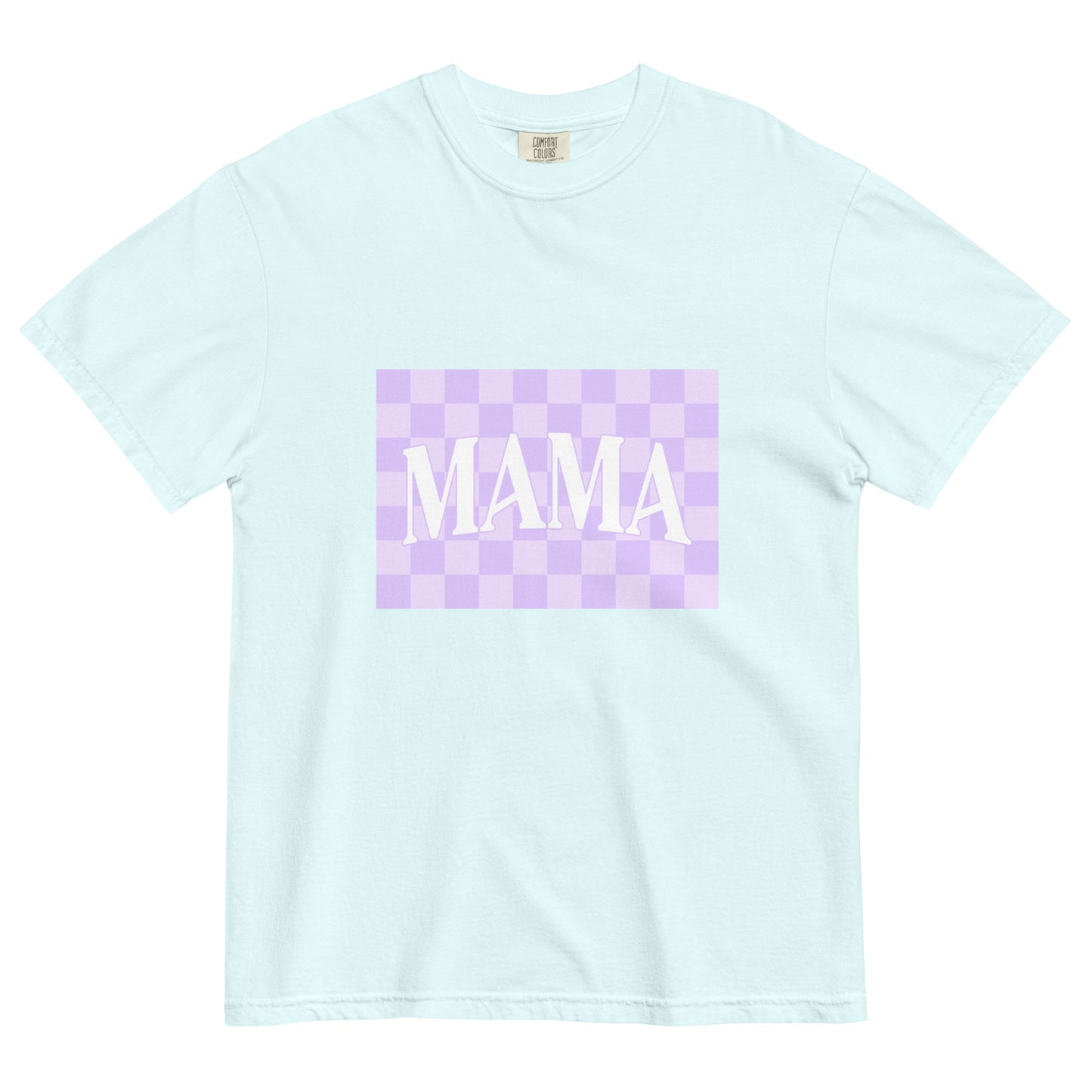 Mama Purple Checkered Heavyweight T-shirt