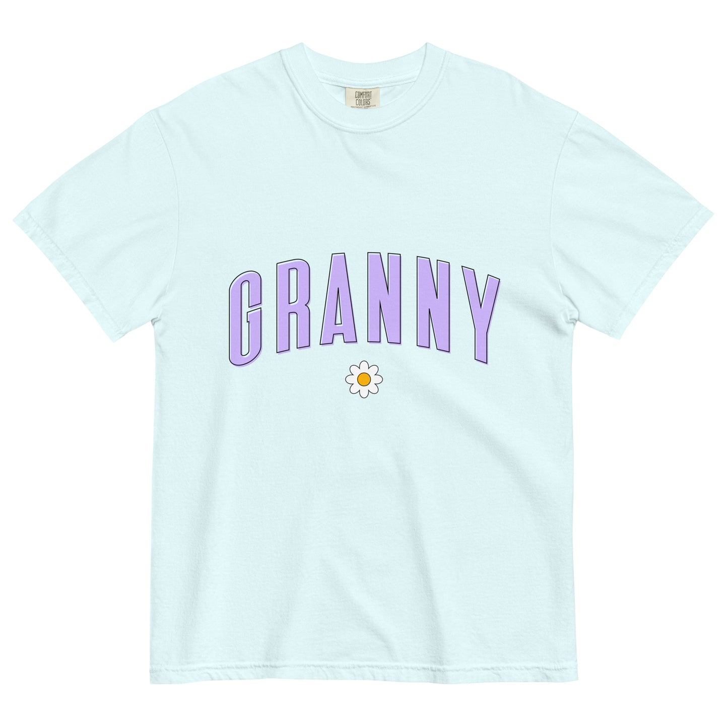 Daisy Granny Heavyweight T-shirt - Purple Letters