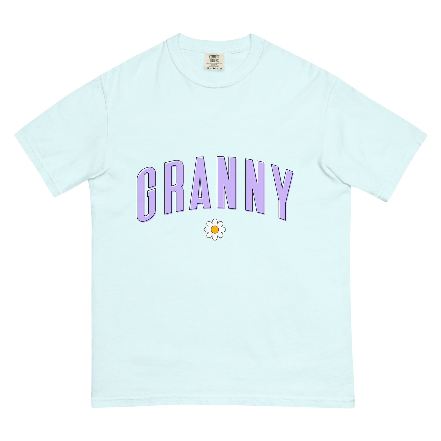 Daisy Granny Heavyweight T-shirt - Purple Letters