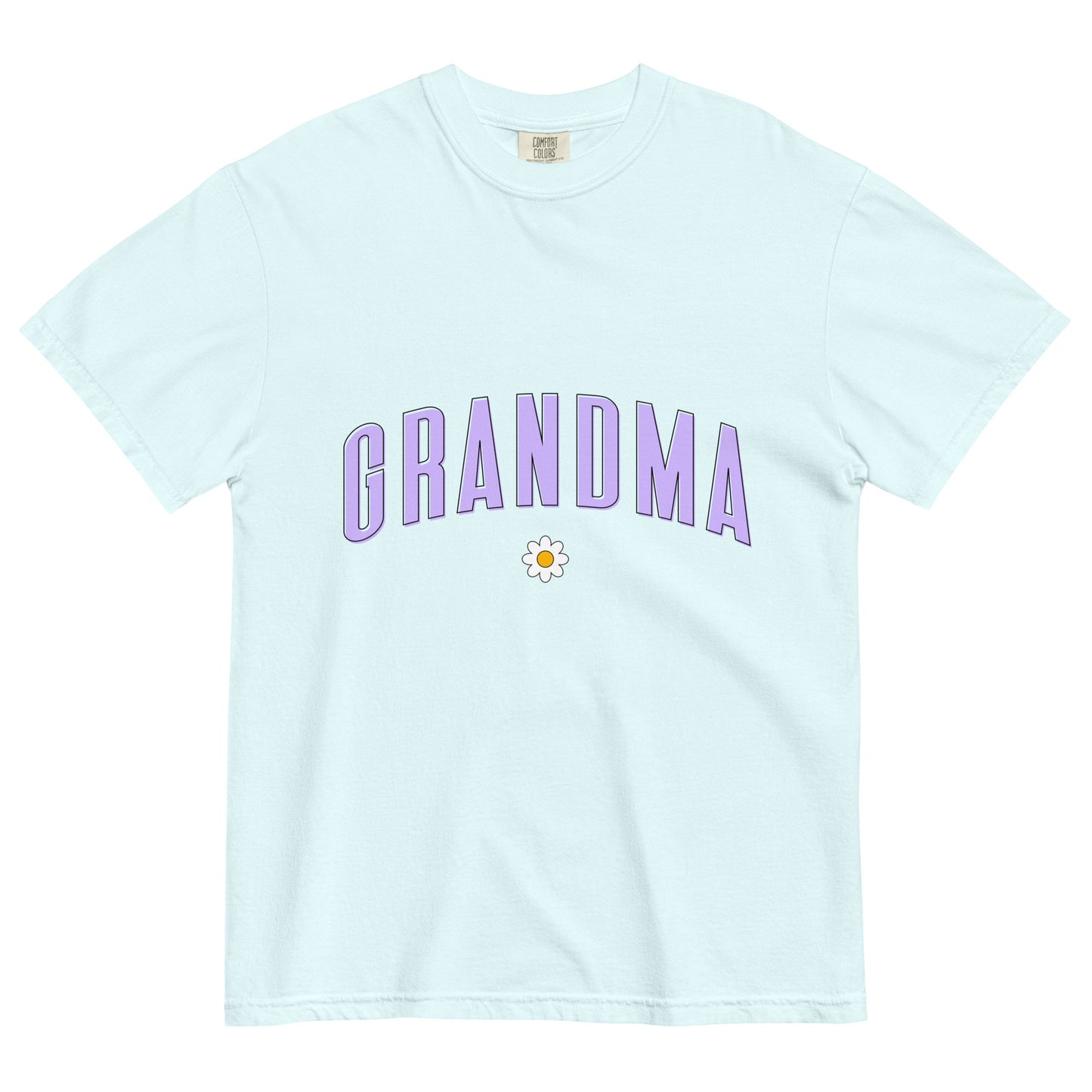 Daisy Grandma Heavyweight T-shirt - Purple Letters