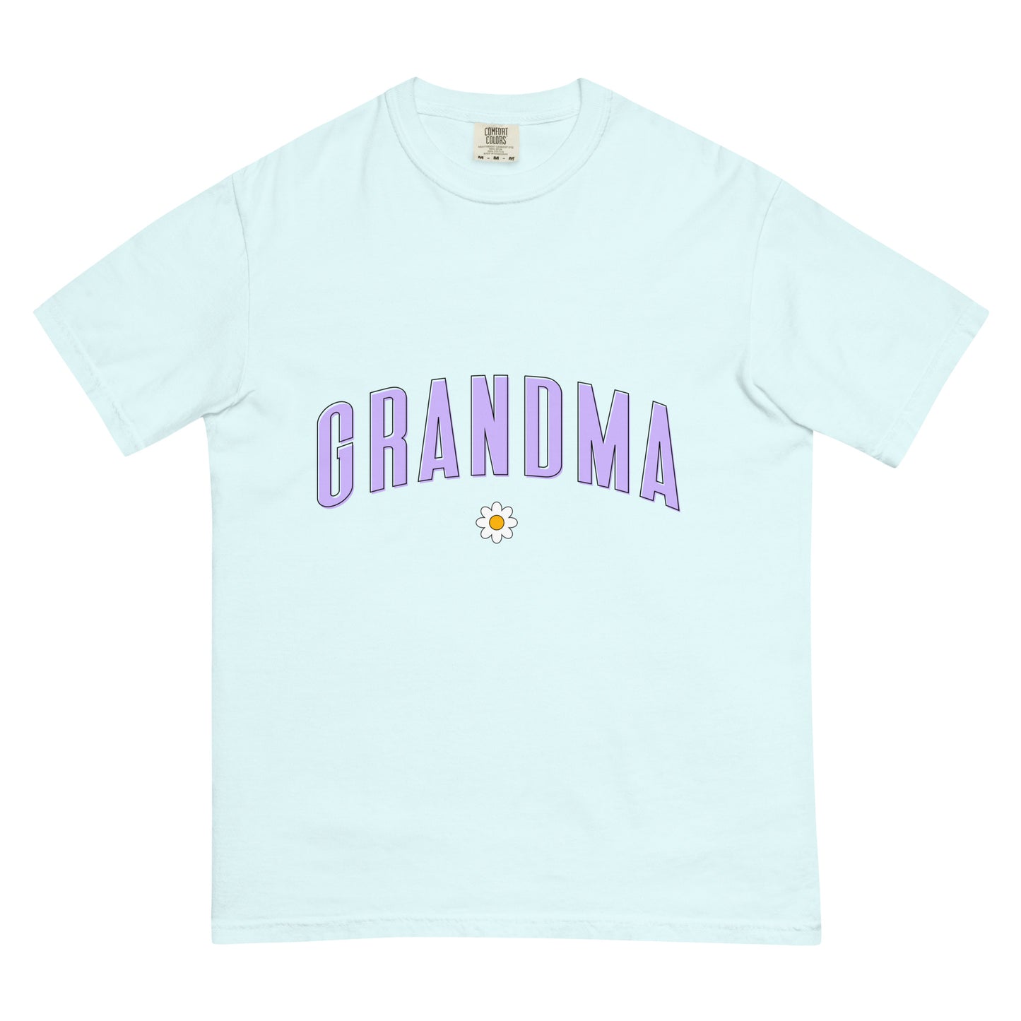 Daisy Grandma Heavyweight T-shirt - Purple Letters