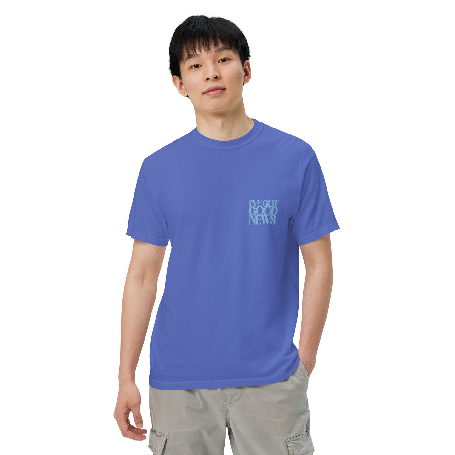 Good News JLY (Blue Letters) - Adult Heavyweight T-shirt
