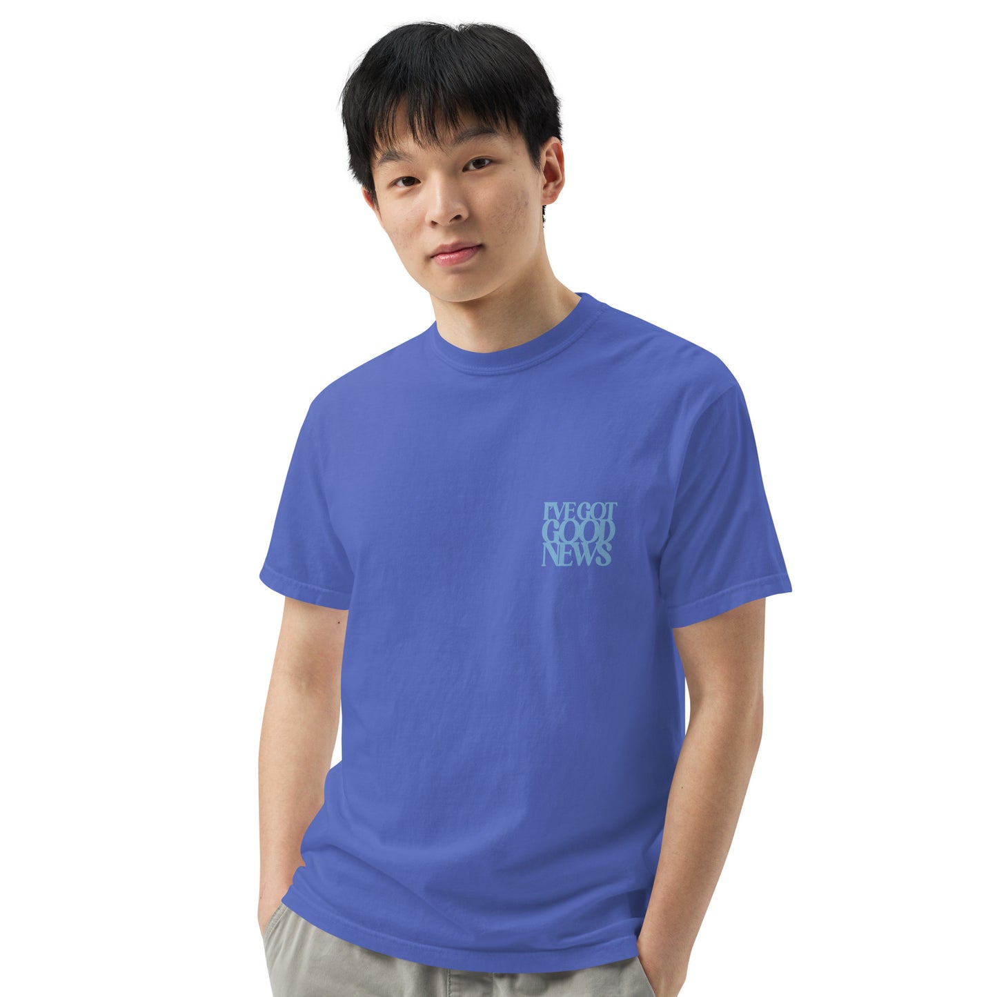 Good News JLY (Blue Letters) - Adult Heavyweight T-shirt