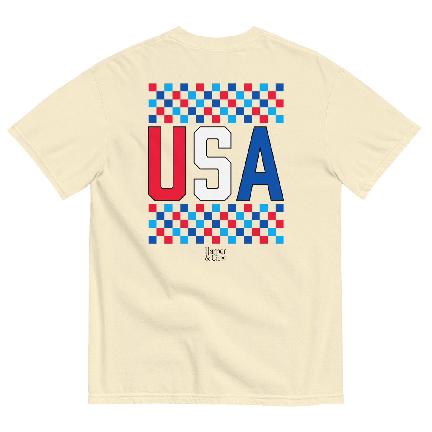 USA Checkered - Heavyweight T-shirt Adult