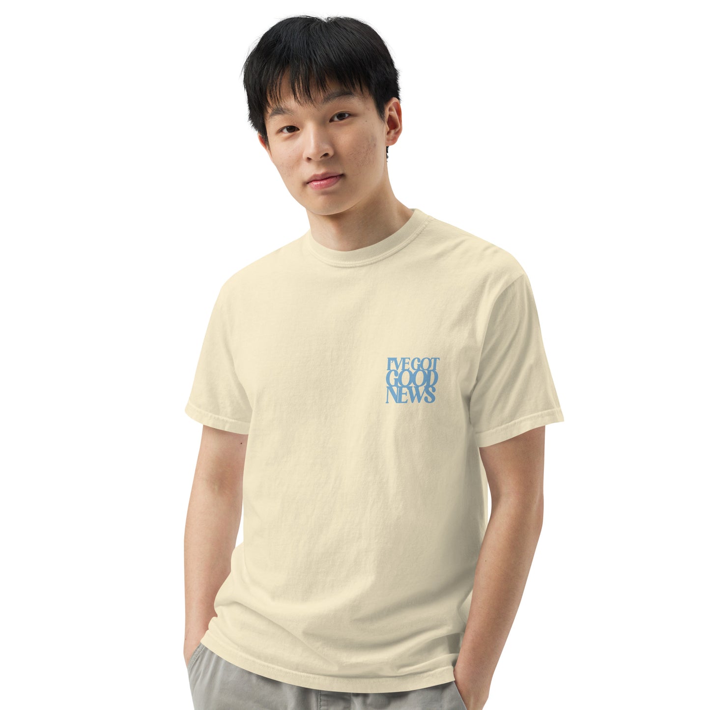 Good News JLY (Blue Letters) - Adult Heavyweight T-shirt