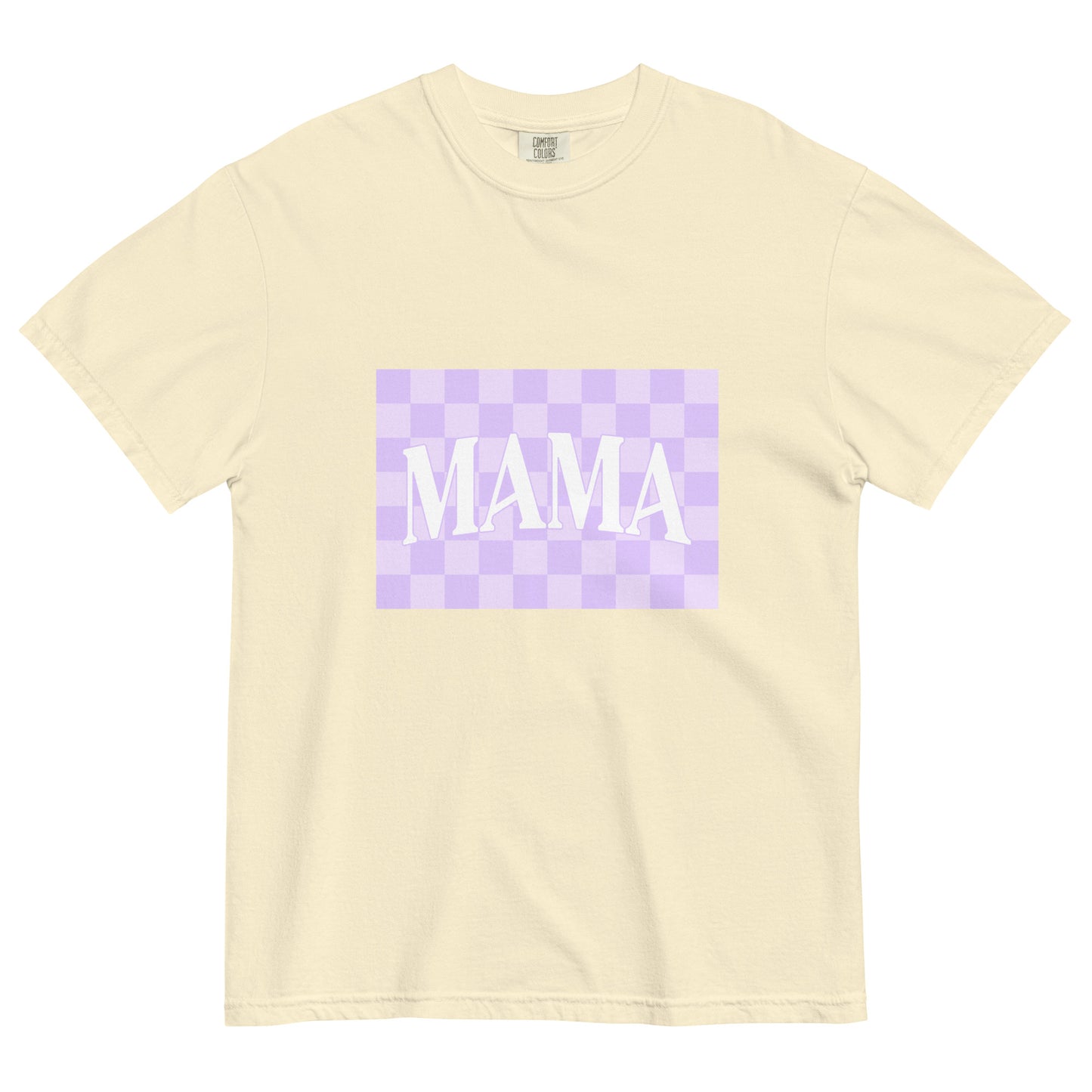 Mama Purple Checkered Heavyweight T-shirt