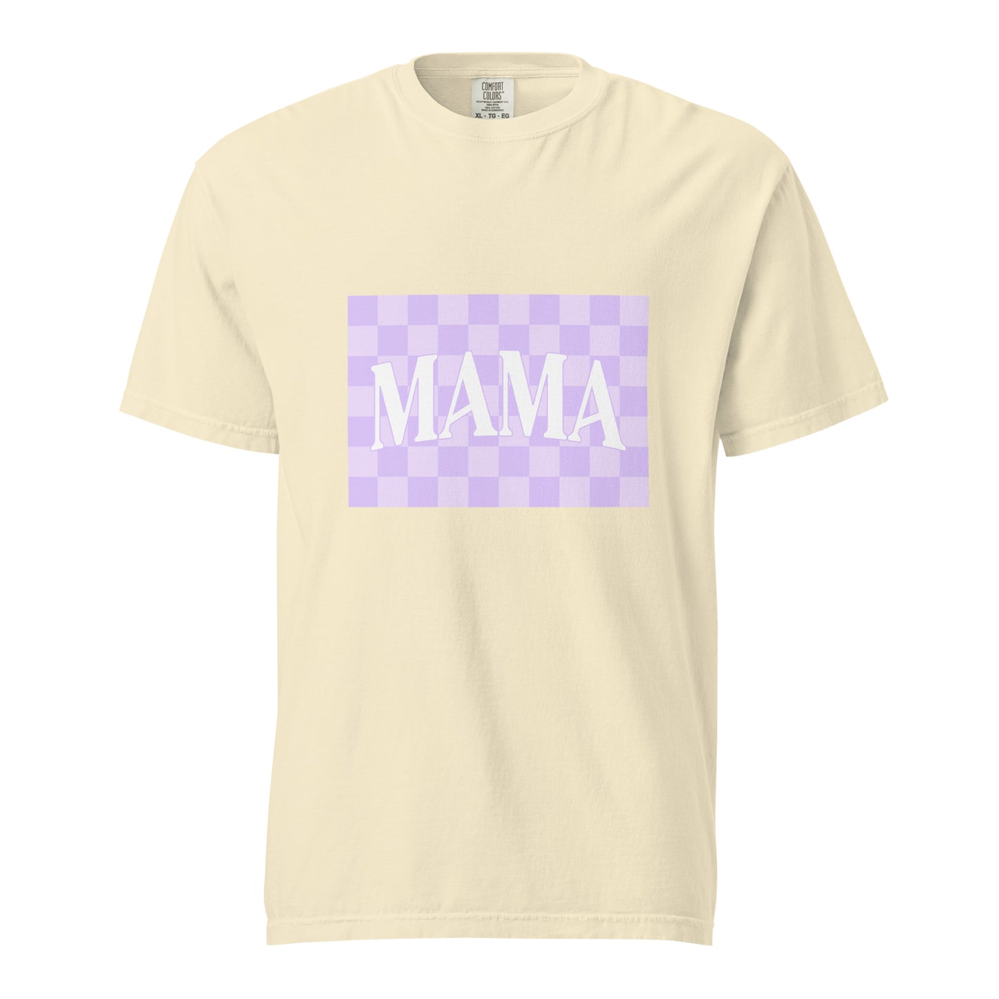 Mama Purple Checkered Heavyweight T-shirt