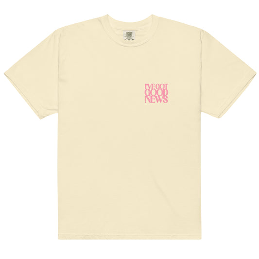 Good News JLY (Pink Letters) - Adult Heavyweight T-shirt