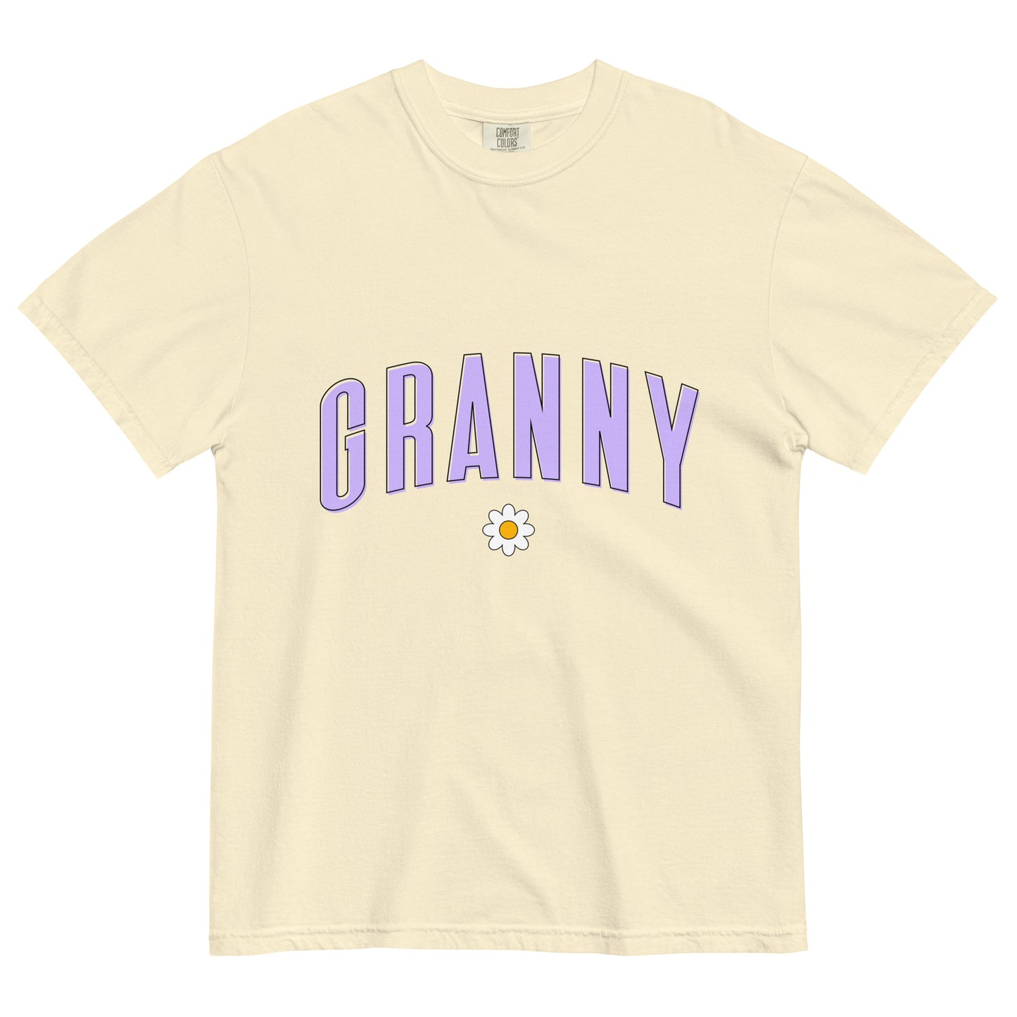 Daisy Granny Heavyweight T-shirt - Purple Letters