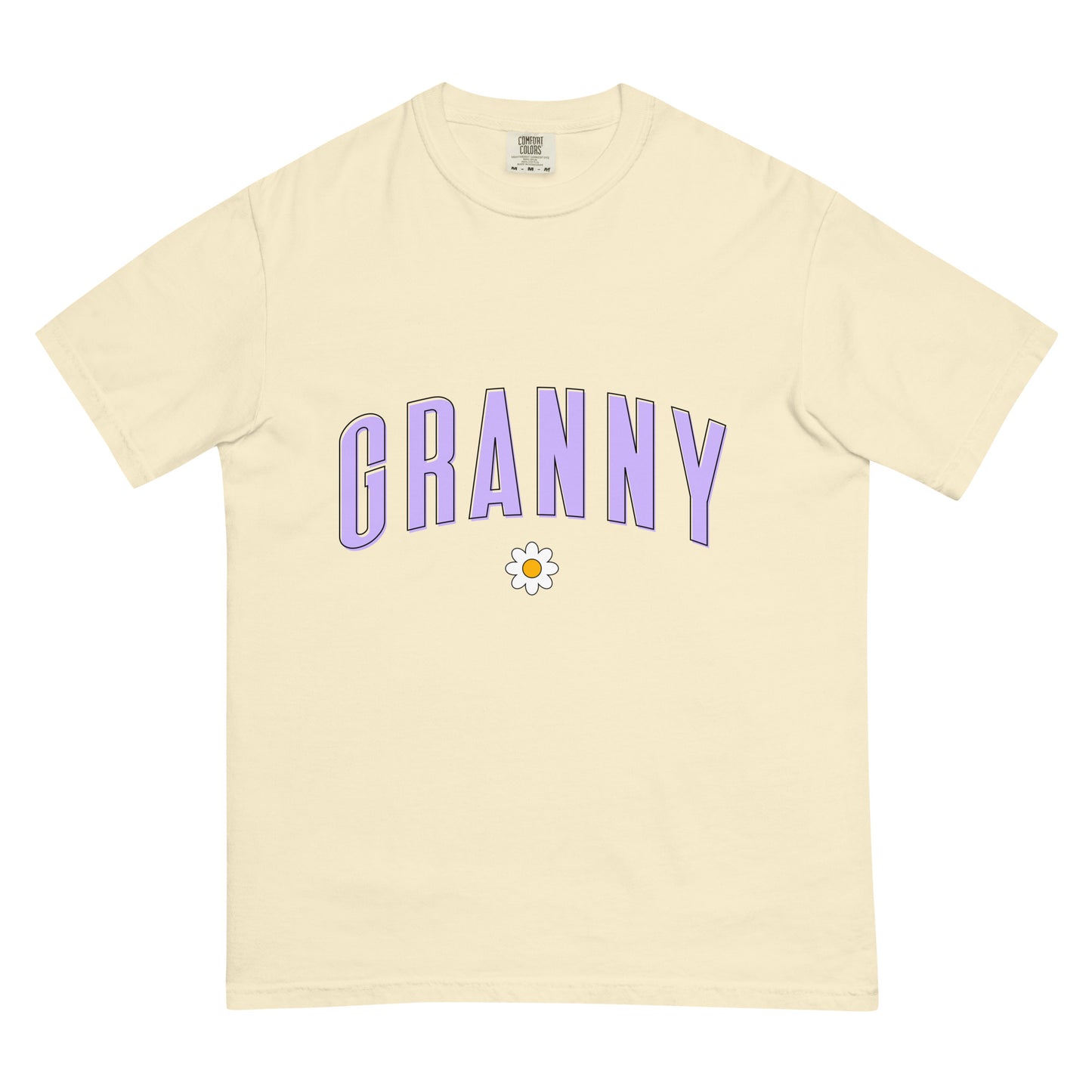 Daisy Granny Heavyweight T-shirt - Purple Letters