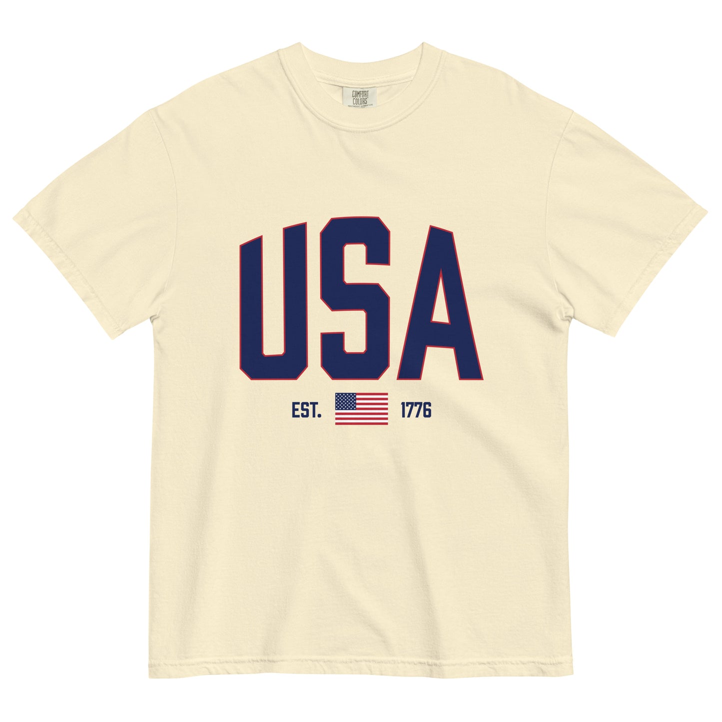 USA Est. 1776 (Blue) - Heavyweight T-shirt