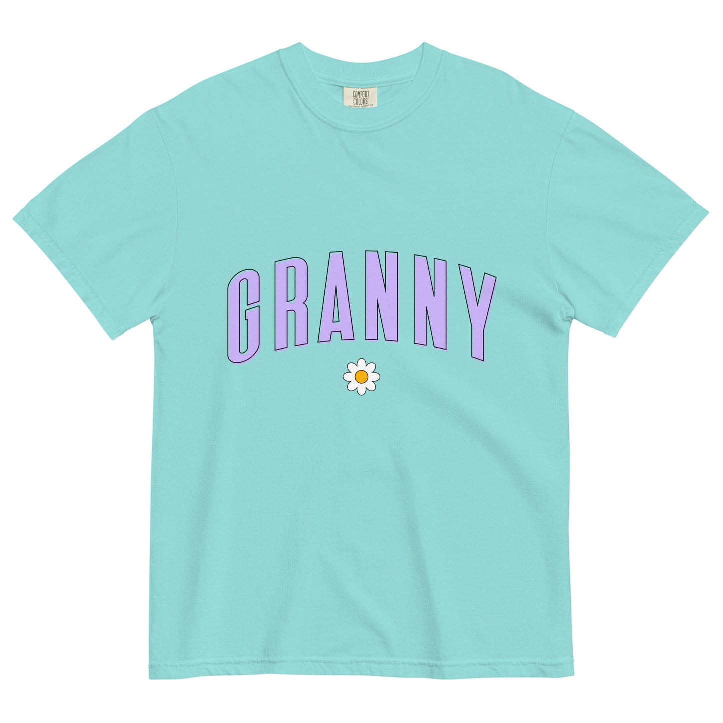 Daisy Granny Heavyweight T-shirt - Purple Letters