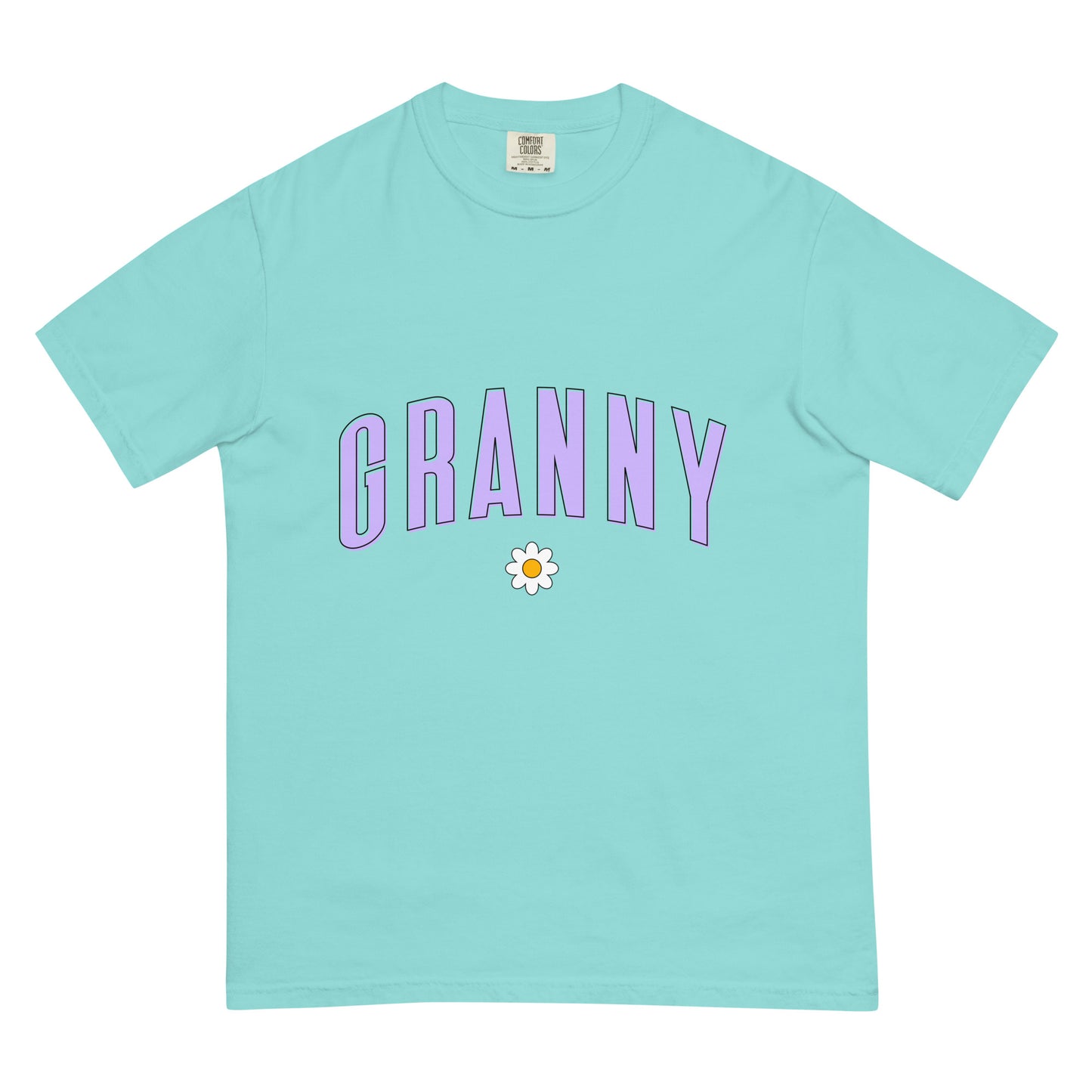 Daisy Granny Heavyweight T-shirt - Purple Letters