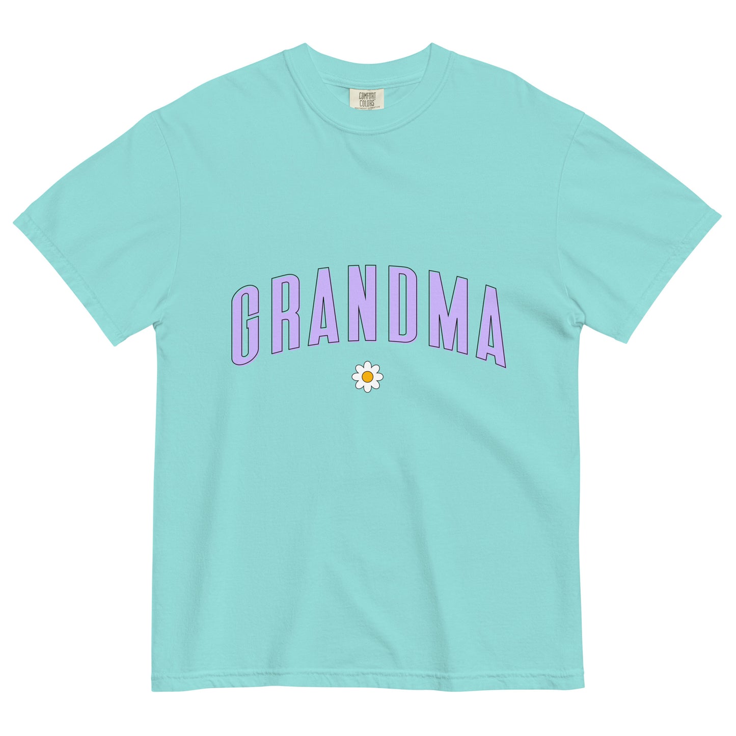 Daisy Grandma Heavyweight T-shirt - Purple Letters