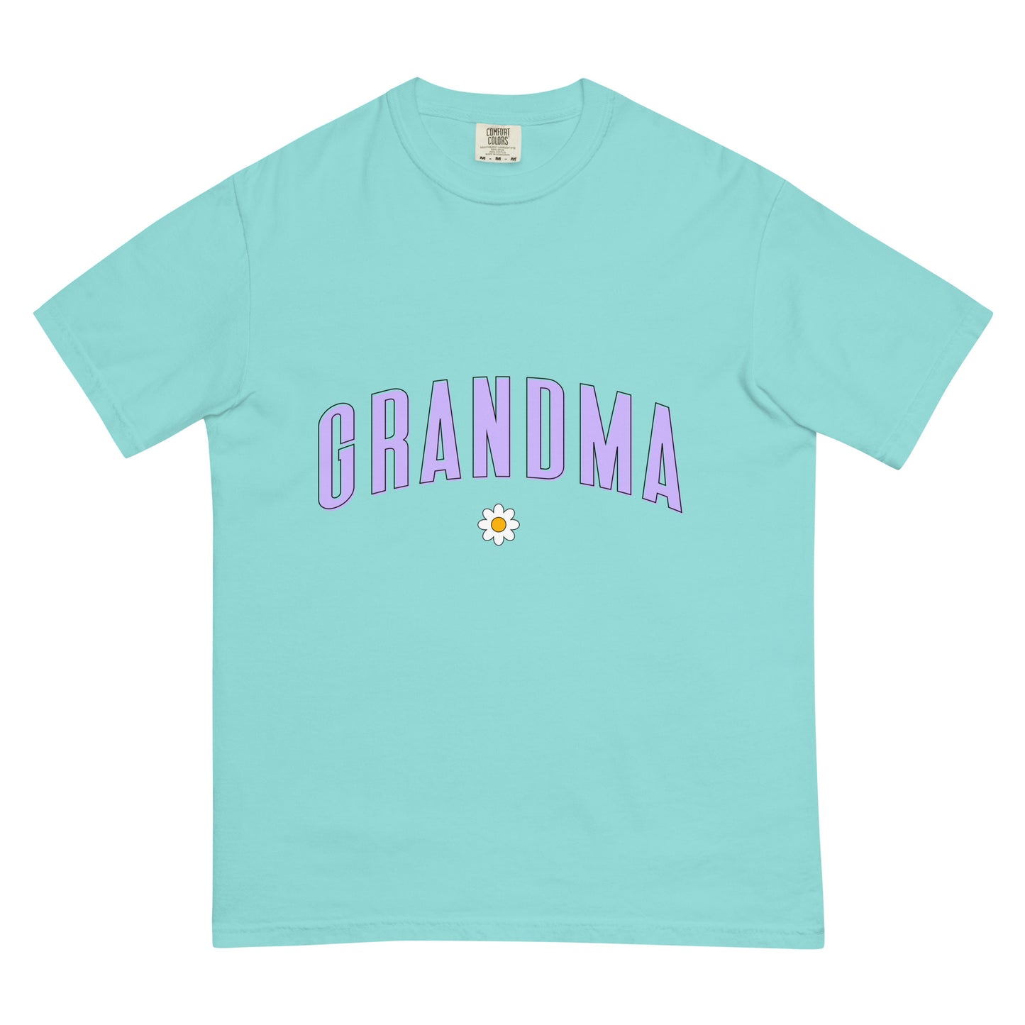 Daisy Grandma Heavyweight T-shirt - Purple Letters