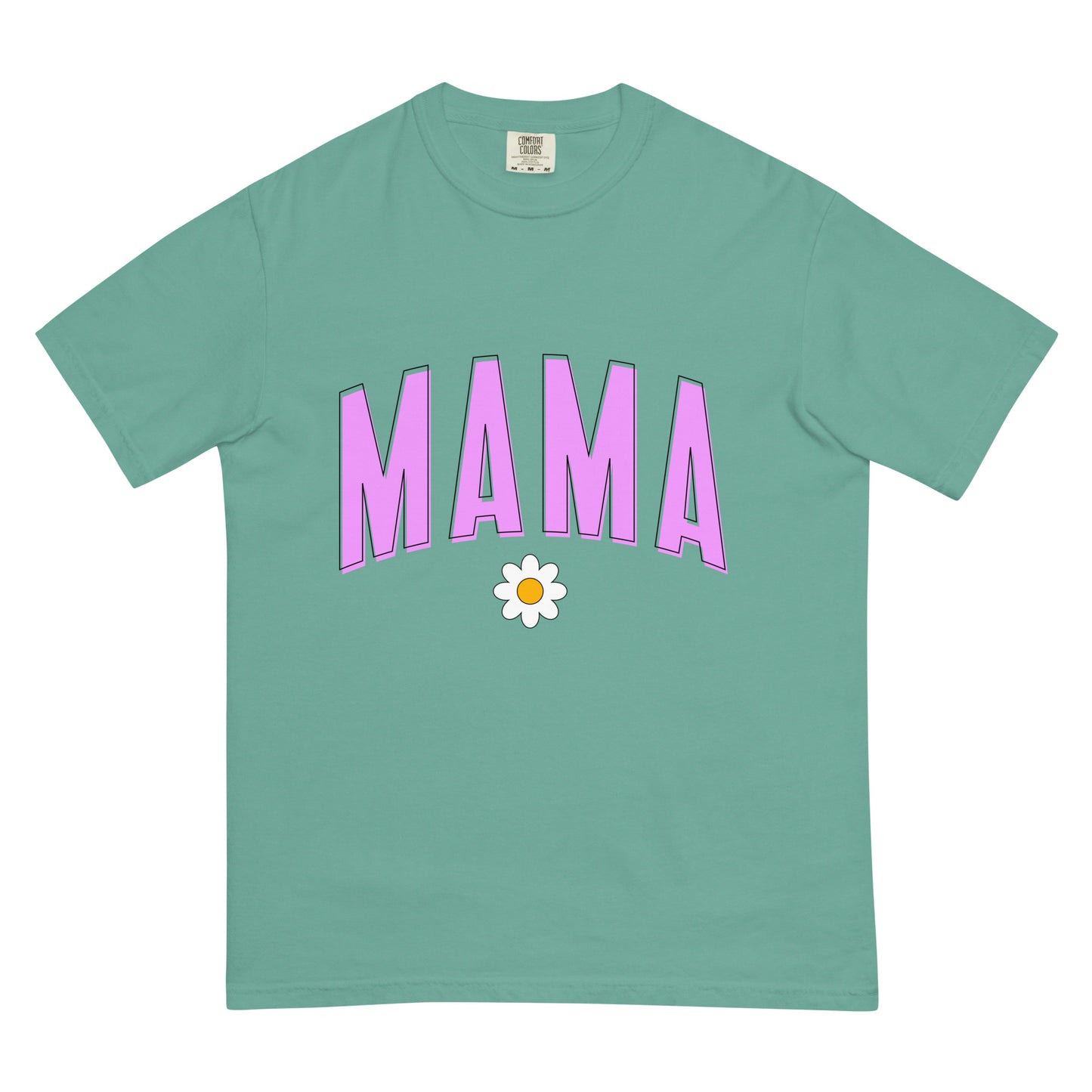 Mama Daisy Heavyweight t-shirt - Pink Letters