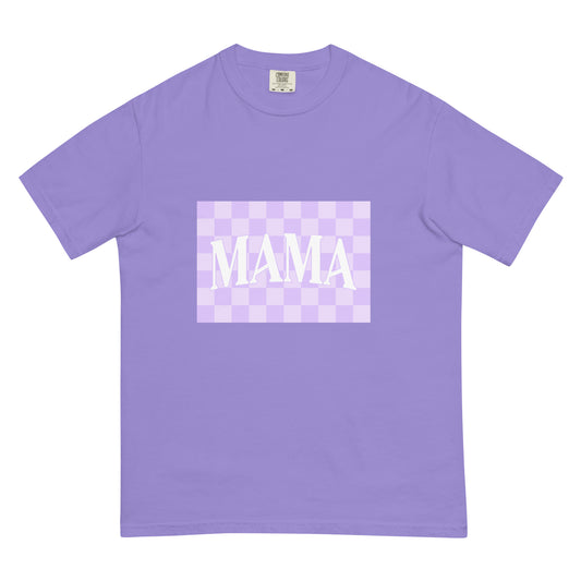 Mama Purple Checkered Heavyweight T-shirt