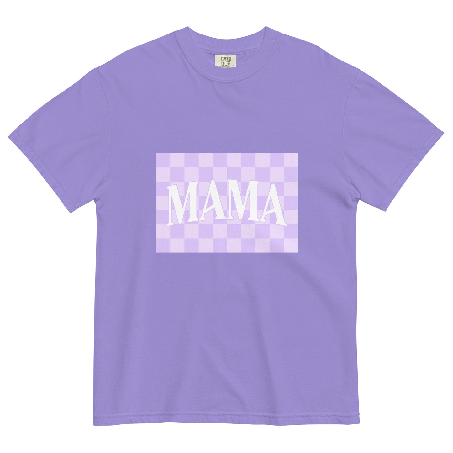 Mama Purple Checkered Heavyweight T-shirt
