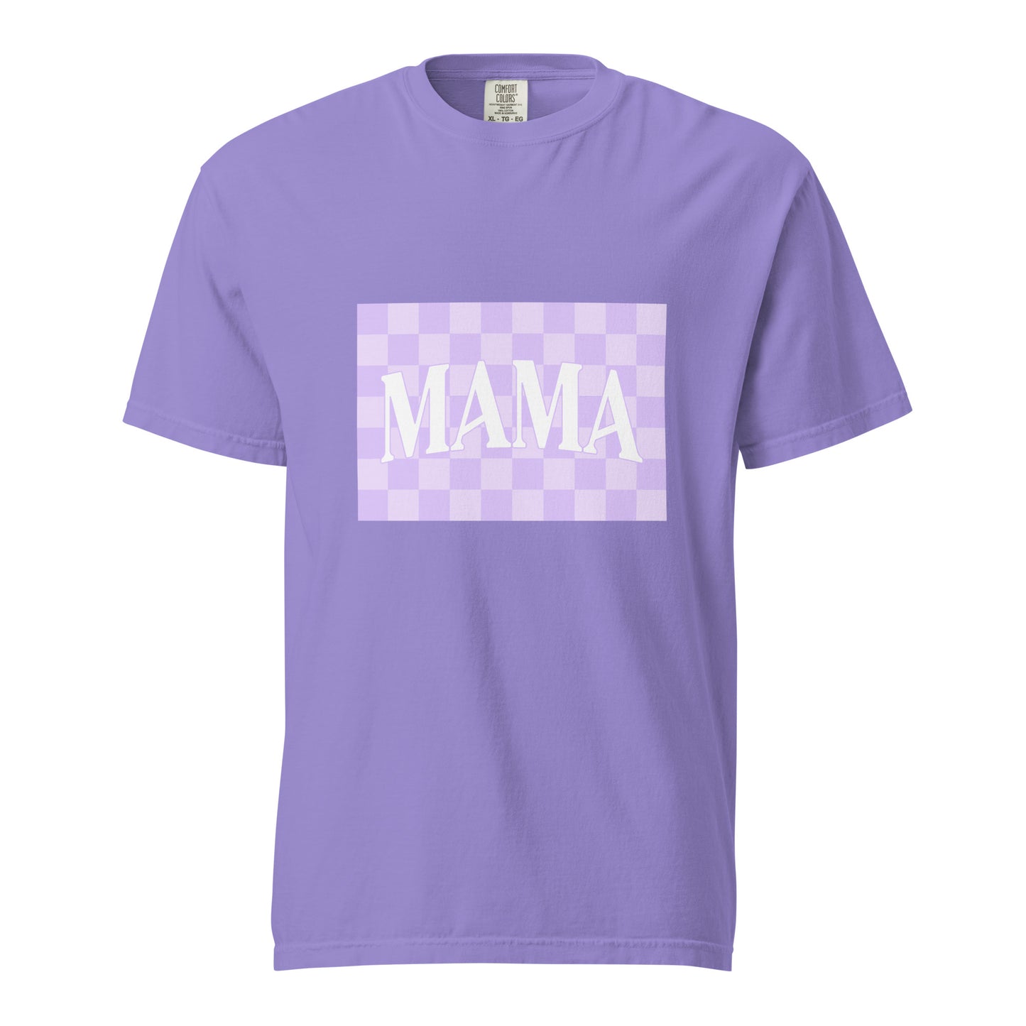 Mama Purple Checkered Heavyweight T-shirt