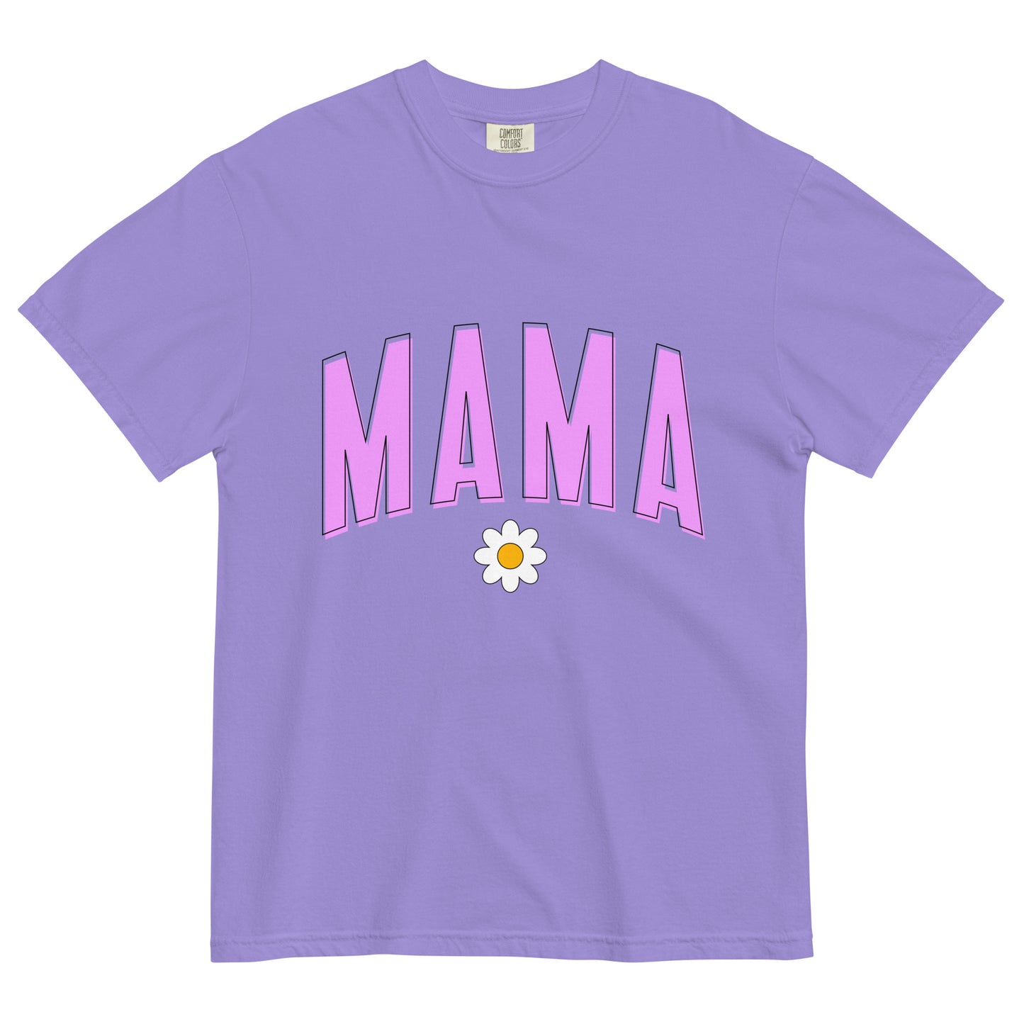 Mama Daisy Heavyweight t-shirt - Pink Letters