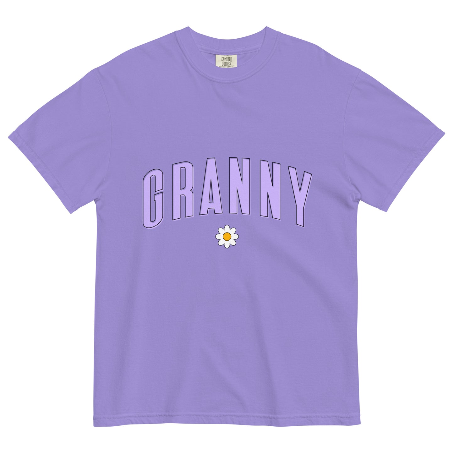 Daisy Granny Heavyweight T-shirt - Purple Letters