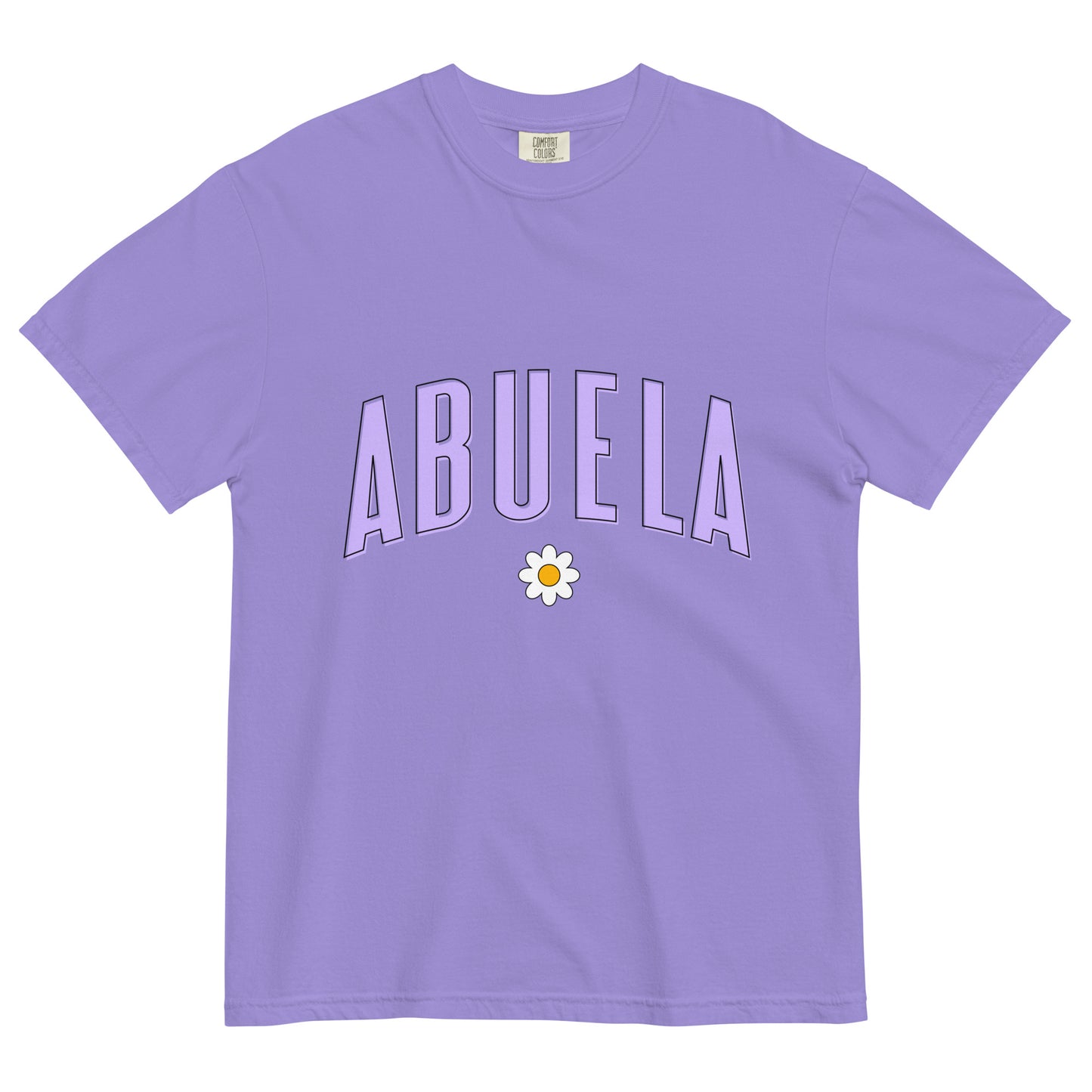 Daisy Abuela Heavyweight T-shirt - Purple Letters