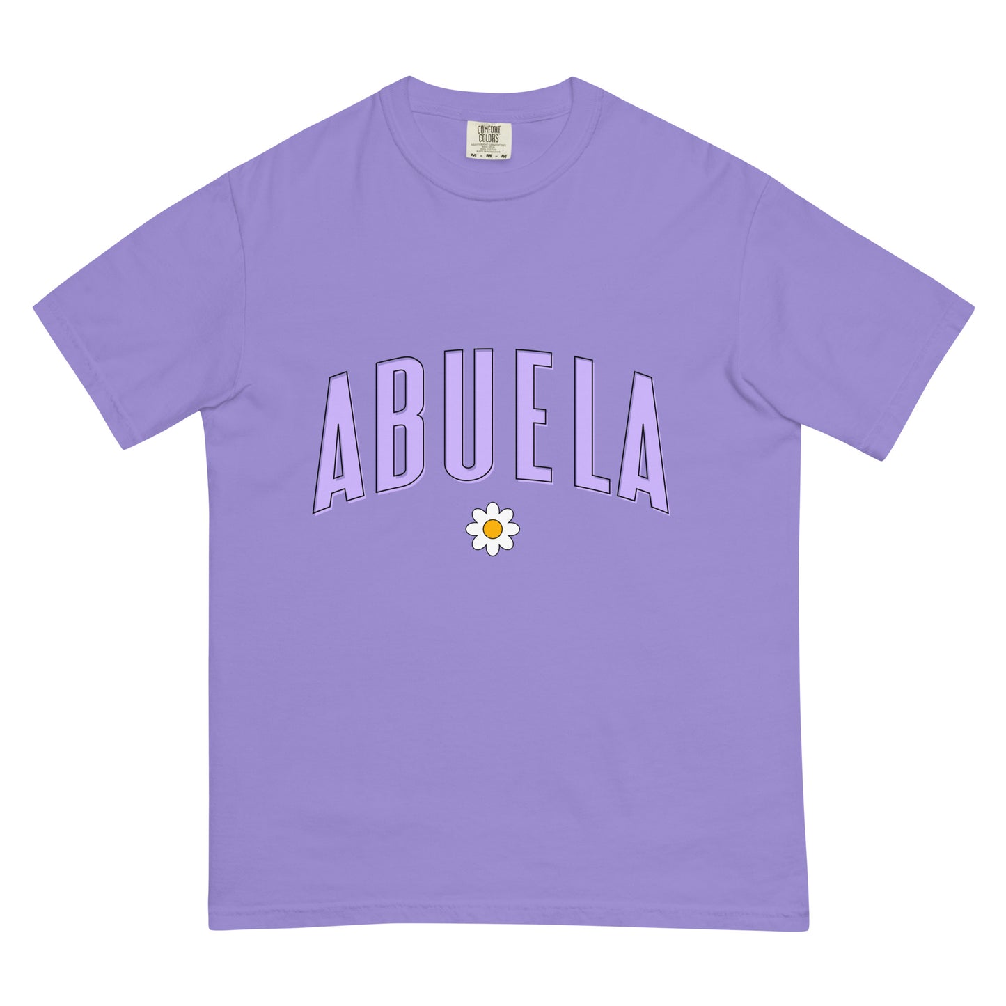 Daisy Abuela Heavyweight T-shirt - Purple Letters